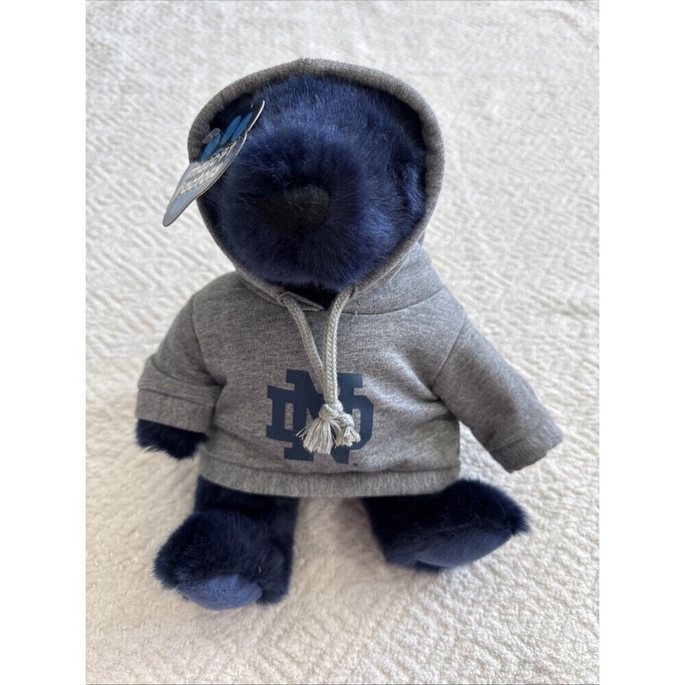 Mascot Factory Notre Dame Plush Bear 10” Blue Hoodie Stuffed Animal Collectible